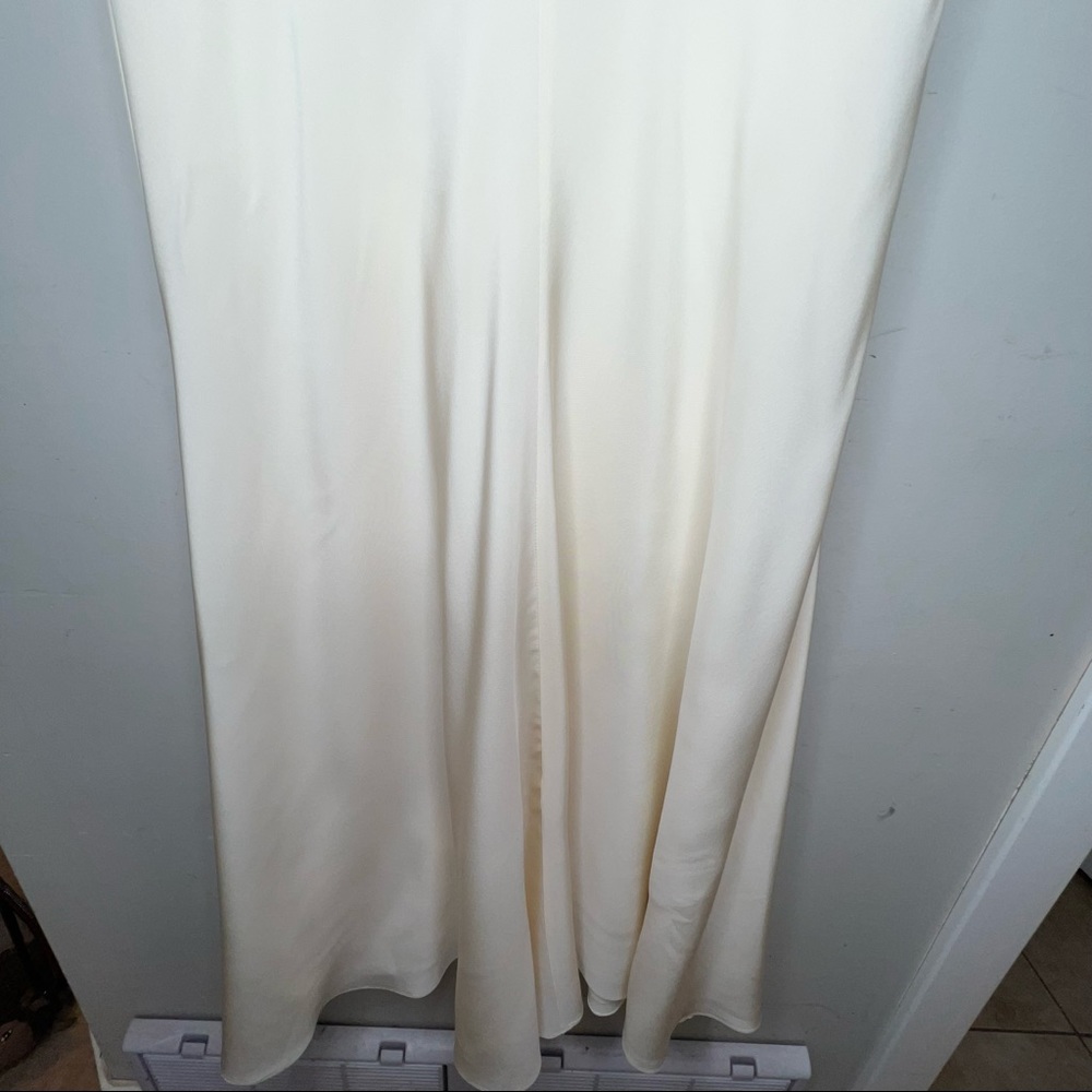 Ralph Lauren Collection Purple Label Cream Silk Fluted Dress Size 12 - Picture 6 of 12